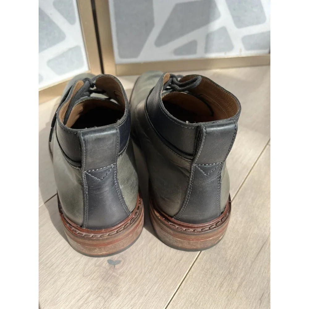 Cole Haan Williams Welt II Denim Grey Burnished Leather Chukka Boots 11 W Wide